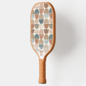 Cool Abstract Retro Regenbogen Aangepaste Tekst Na Pickleball Paddle (Links)