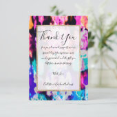 Cool Abstract Roze Blauw Zwart Tie Dye Pattern Bedankkaart (Staand voorkant)