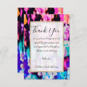 Cool Abstract Roze Blauw Zwart Tie Dye Pattern Bedankkaart (Voorkant / Achterkant)