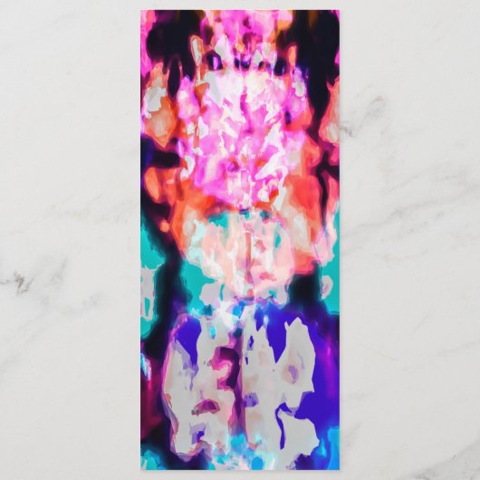 Cool Abstract Roze Blauw Zwart Tie Dye Pattern Menu (Achterkant)