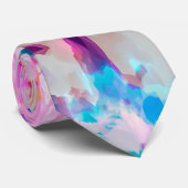Cool Abstract Roze Blauw Zwart Tie Dye Pattern Stropdas (Opgerold)