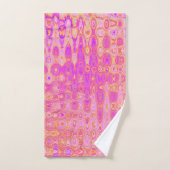 Cool Abstract Roze en Magenta Atomic Retro Zigzag Bad Handdoek (Handdoek)