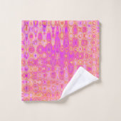Cool Abstract Roze en Magenta Atomic Retro Zigzag Bad Handdoek (Wasdoekje)