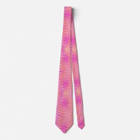 Cool Abstract Roze en Magenta Atomic Retro Zigzag Stropdas (Voorkant)