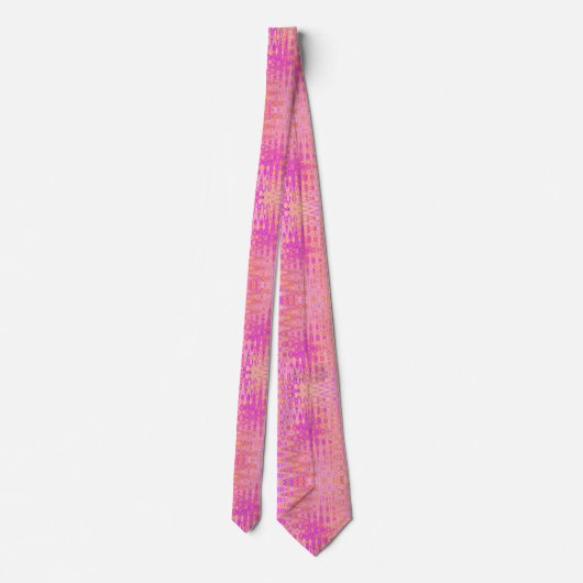 Cool Abstract Roze en Magenta Atomic Retro Zigzag Stropdas (Achterkant)