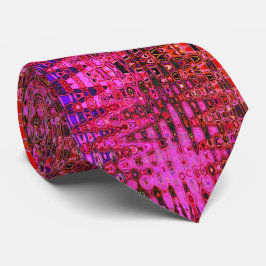 Cool Abstract Roze en Zwart Atomic Retro Zigzags Stropdas