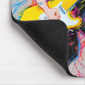 Cool abstracte anime komische vrouw gitarist muismat (Hoek)