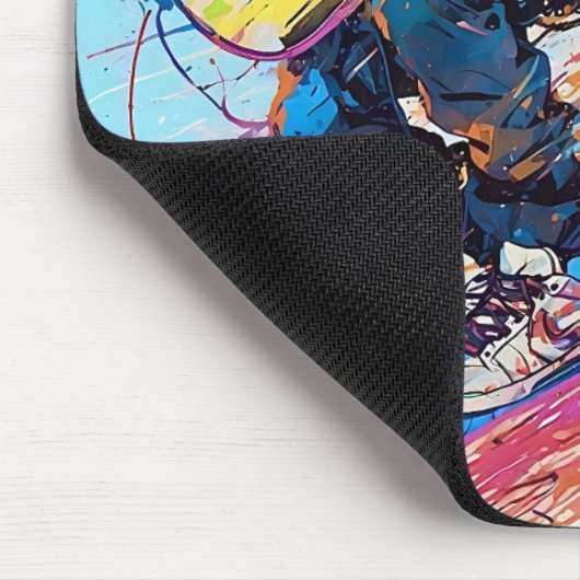 Cool Abstracte anime skateboarder gitarist Muismat (Hoek)