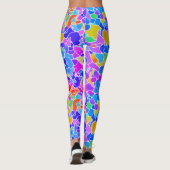Cool Abstracte Kleurrijke Neon Roze Geometrische M Leggings (Achterkant)