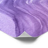 Cool Abstracte Paarse Lavendel Agaat Waterverf Art Poster (Hoek)