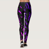Cool Abstracte Paarse Strepen Dierlijke Print Patr Leggings (Achterkant)