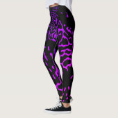 Cool Abstracte Paarse Strepen Dierlijke Print Patr Leggings (Links)