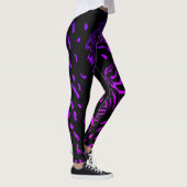 Cool Abstracte Paarse Strepen Dierlijke Print Patr Leggings (Rechts)