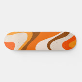 Cool Abstracte Retro Hedendaagse Wavy Sinaasappel Persoonlijk Skateboard (Horizontaal)