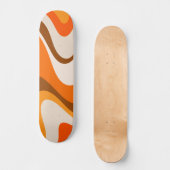 Cool Abstracte Retro Hedendaagse Wavy Sinaasappel Persoonlijk Skateboard (Voorkant)