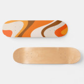 Cool Abstracte Retro Hedendaagse Wavy Sinaasappel Persoonlijk Skateboard (Horizontaal)