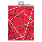 Cool Abstracte Rode Gestreepte Gitaar Naam Initial Heupfles (Achterkant)