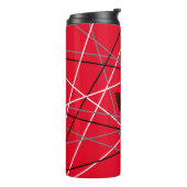 Cool Abstracte Rode Gestreepte Gitaar Naam Initial Thermosbeker (Gedraaid links)