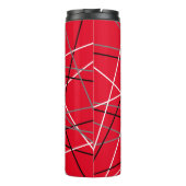 Cool Abstracte Rode Gestreepte Gitaar Naam Initial Thermosbeker (Achterkant)