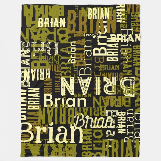 Cool Abstracte typografie Patroon van de naam Fleece Deken (Voorkant)