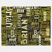 Cool Abstracte typografie Patroon van de naam Fleece Deken (Voorkant (Horizontaal))