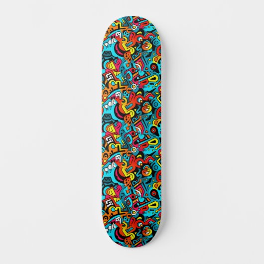 Cool Abstracte Urban Street Art Wide Skateboard (Voorkant)