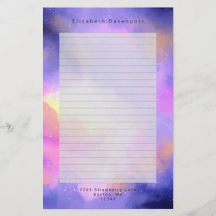 Cool Abstracte Waterverf Kosmische Ruimte Ontwerp  Briefpapier