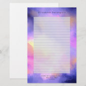 Cool Abstracte Waterverf Kosmische Ruimte Ontwerp  Briefpapier (Voorkant / Achterkant)