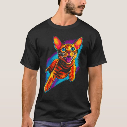 Cool Abyssinian Cat T-shirt (Voorkant)