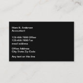 Cool Accountant Editable Business Cards Online Visitekaartje (Achterkant)