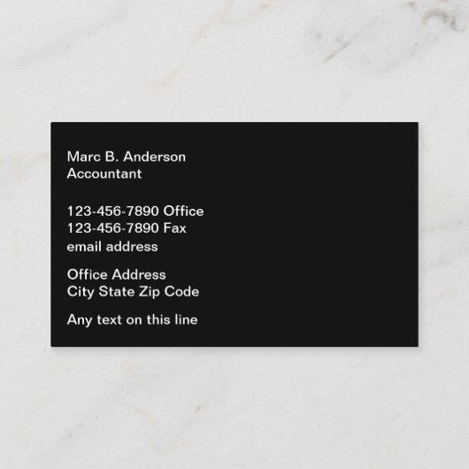 Cool Accountant Editable Business Cards Online Visitekaartje (Achterkant)