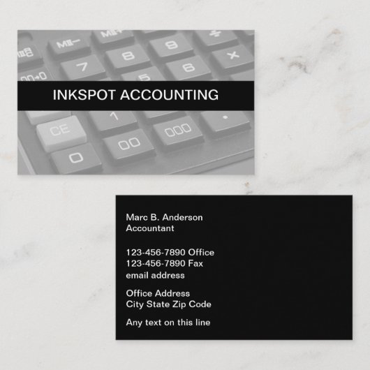 Cool Accountant Editable Business Cards Online Visitekaartje (Voorkant / Achterkant)