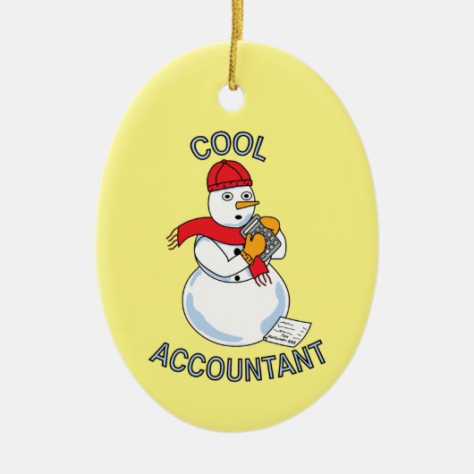 Cool Accountant Snowman Keramisch Ornament (Voorkant)