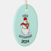 Cool Accountant Snowman Keramisch Ornament (Rechts)