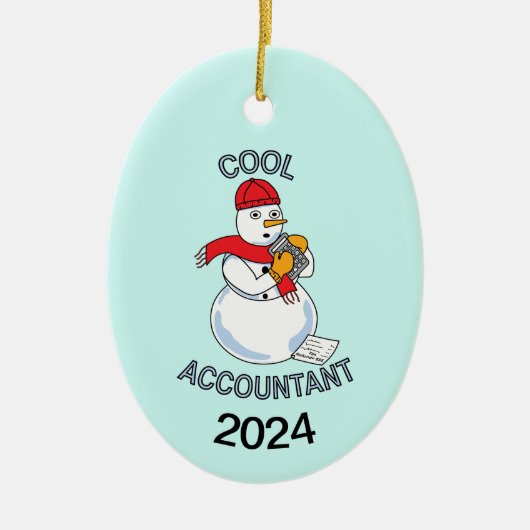 Cool Accountant Snowman Keramisch Ornament (Voorkant)