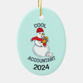 Cool Accountant Snowman Keramisch Ornament (Achterkant)