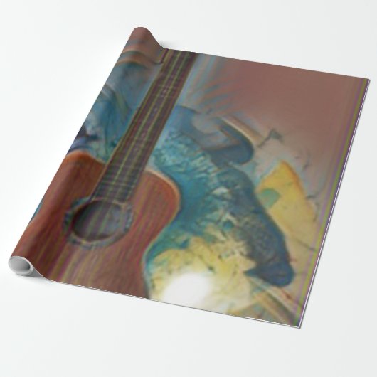 Cool Acoustic Guitar Cadeaupapier (Uitgerold)