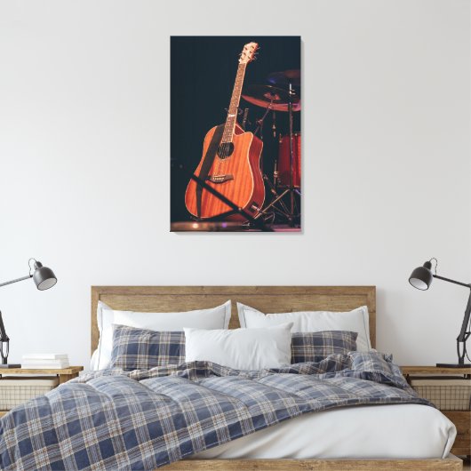 Cool Acoustic Guitar Canvas Afdruk (Insitu (Slaapkamer))