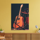 Cool Acoustic Guitar Canvas Afdruk (Insitu (Woonkamer))