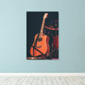 Cool Acoustic Guitar Canvas Afdruk (Insitu (Houten vloer))