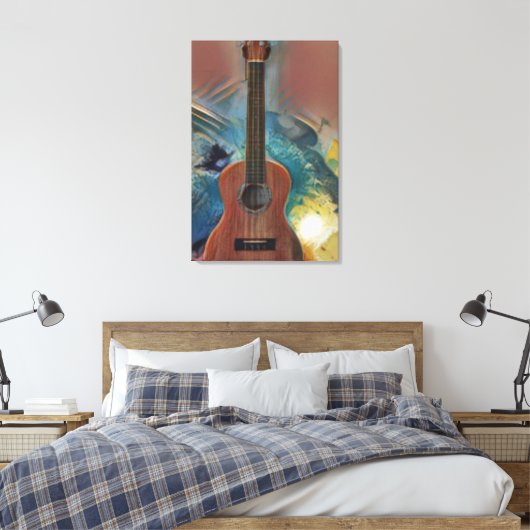 Cool Acoustic Guitar Canvas Afdruk (Insitu (Slaapkamer))