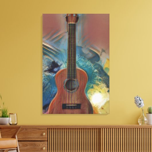 Cool Acoustic Guitar Canvas Afdruk (Insitu (Woonkamer))