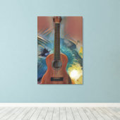 Cool Acoustic Guitar Canvas Afdruk (Insitu (Houten vloer))