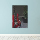 Cool Acoustic Guitar Canvas Afdruk (Insitu (Houten vloer))