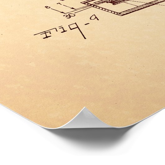 Cool Acoustic Guitar Patent Art Poster (Hoek)