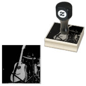 Cool Acoustic Guitar Rubberstempel (Gestempeld)
