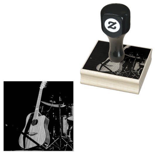 Cool Acoustic Guitar Rubberstempel (Gestempeld)