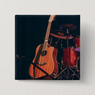 Cool Acoustic Guitar Vierkante Button 5,1 Cm