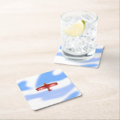 Cool Adventurous Flying Red Bi-Plane Paper Onderze Kartonnen Onderzetters (Insitu)