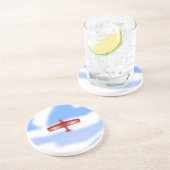 Cool Adventurous Flying Red PlaneSandstone Onderze Zandsteen Onderzetter (Zijkant)